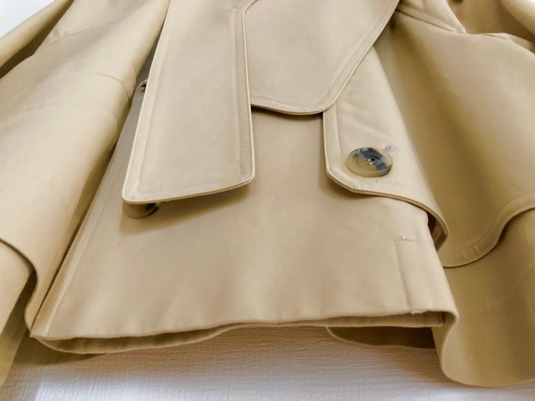 ENFOLD エンフォルド コットンダブルクロス クロップドトレンチ