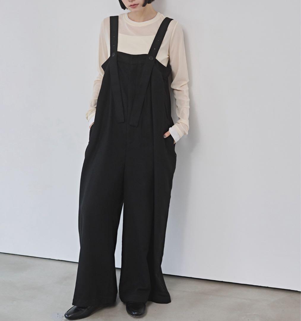 ウール混サロペット ウール混 ワイドサロペット