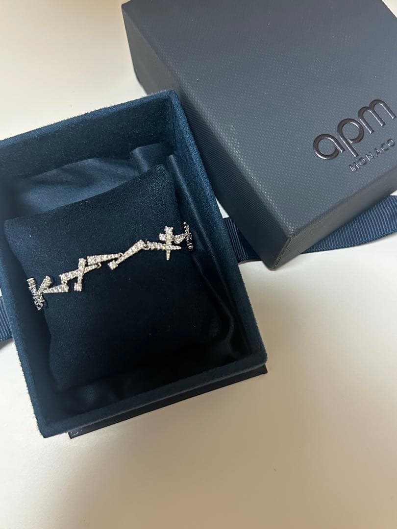 APM Monaco 調節可能ブレスレット ピンクマザーオブパール ハート＆ドット 調節可能ブレスレット | APM