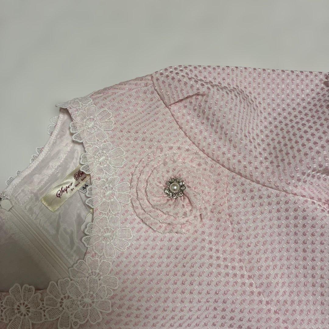 スーパービューティー☆44☆新品タグ付きお花レースとコサージュの