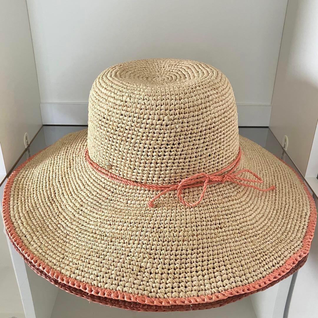 ゆ*す様 超希少 ヘレンカミンスキー ラフィア ワイドブリム ナチュラル