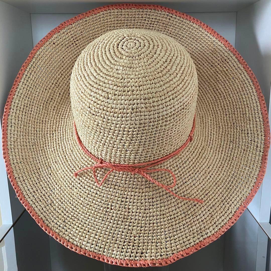 ゆ*す様 超希少 ヘレンカミンスキー ラフィア ワイドブリム ナチュラル