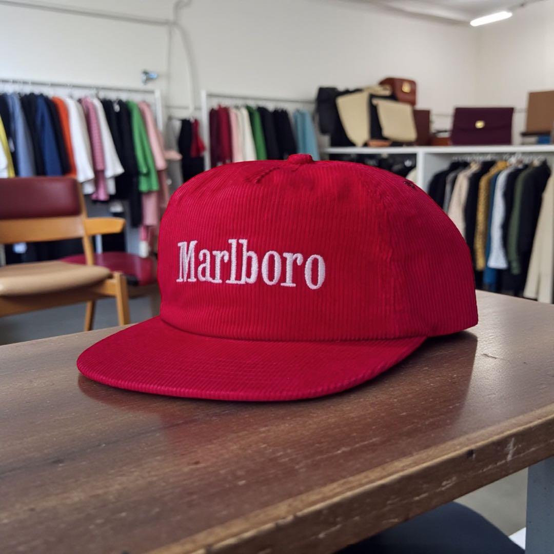 Marlboro マルボロ コーデュロイキャップ CAP 刺繍ロゴ アイレット