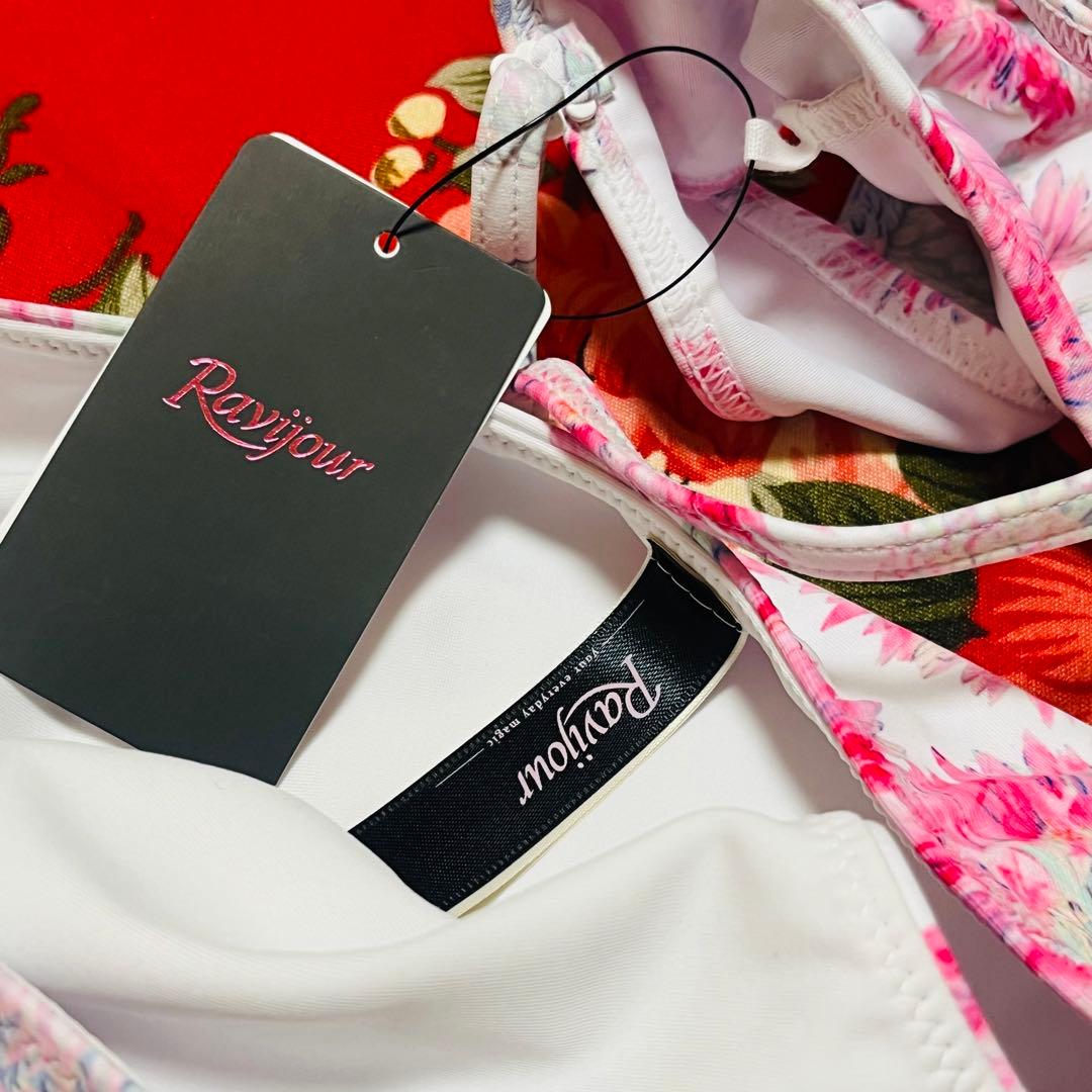 ☆Ravijour☆フラワーレースアップビキニ☆水着☆セットアップS☆PINK