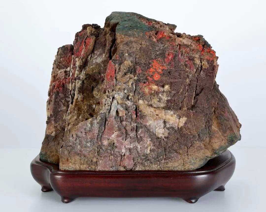 天覧 天然菊花石 大輪 6.5kg 台座付 鑑賞石 盆石 水石 自然石 美石