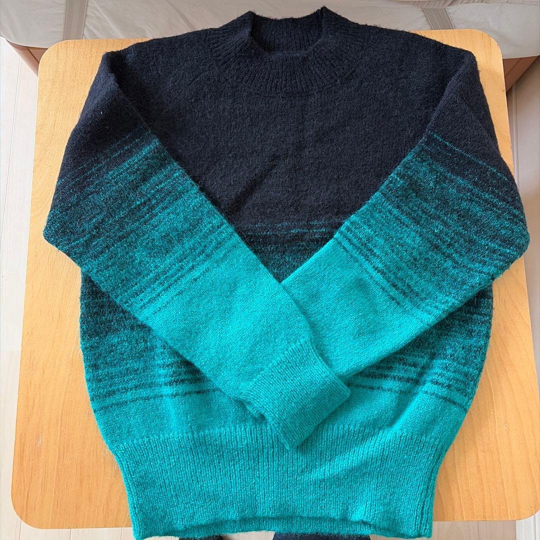 DRIES VAN NOTEN 長袖セーター Small 黒・ティール DRIES VAN NOTEN - DRIES VAN NOTEN ドリスヴァンノッテン ニット