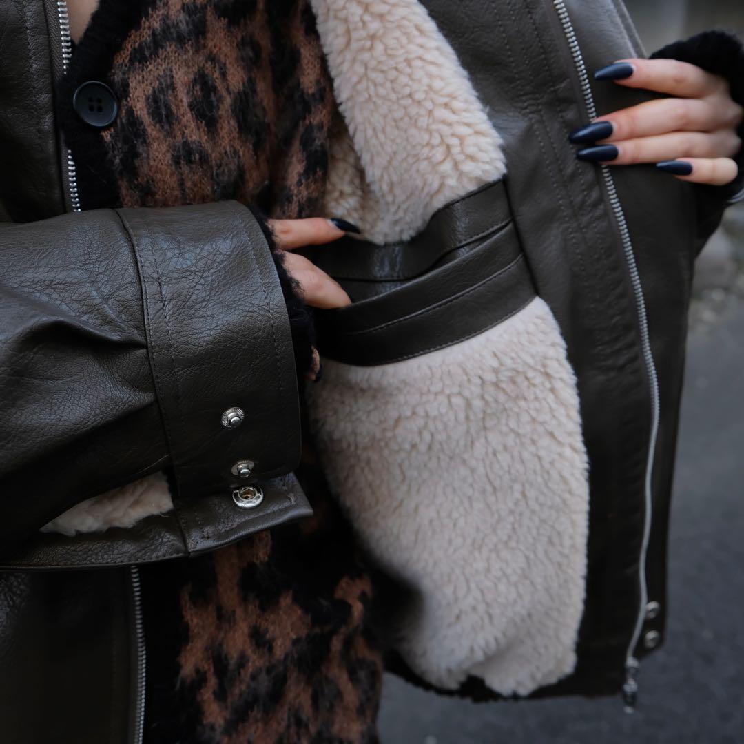 felim LEATHER BOA JACKET / D.BRN - メルカリ