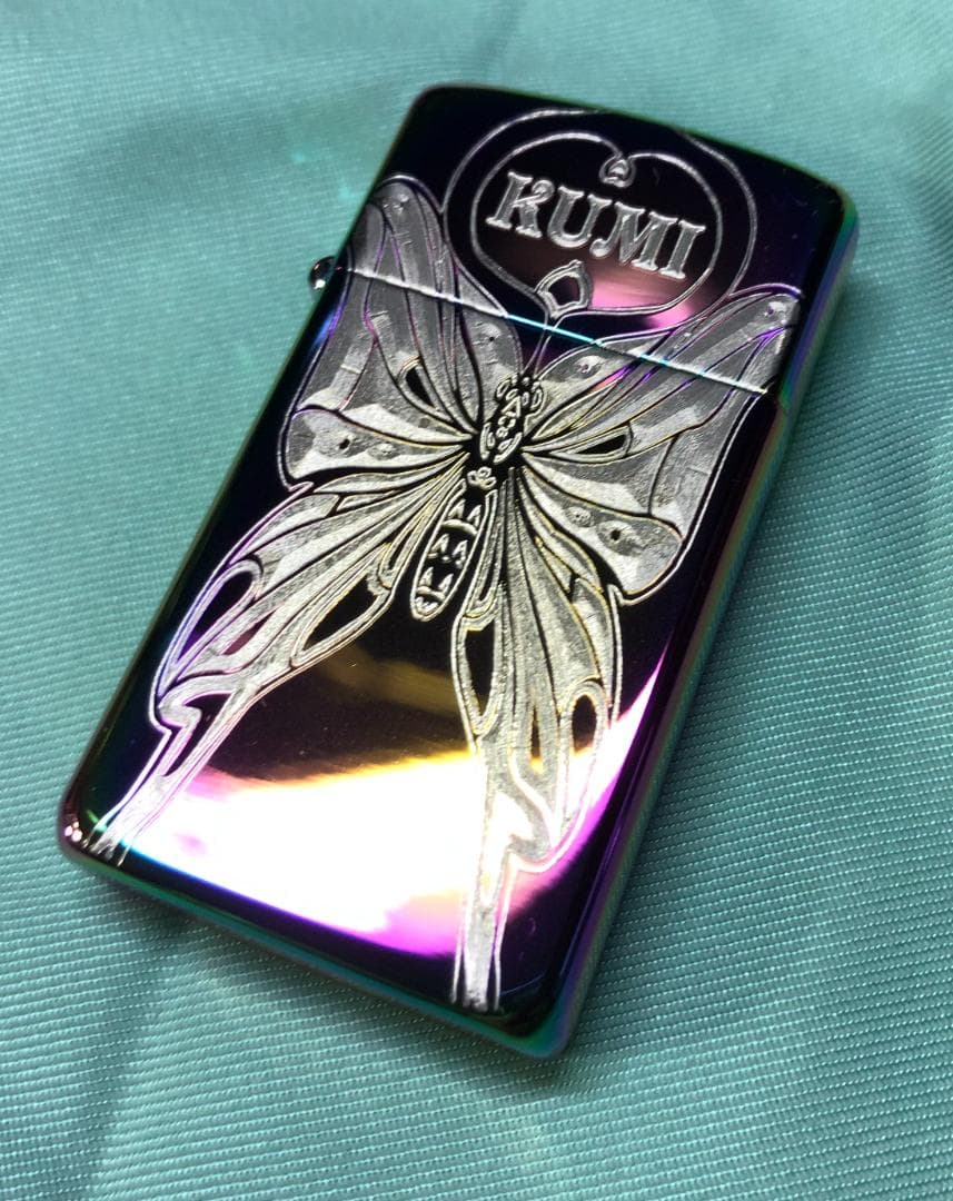 ジッポ スペクトラムスリム マルチカラー 蝶・名前・zippo バタフライ