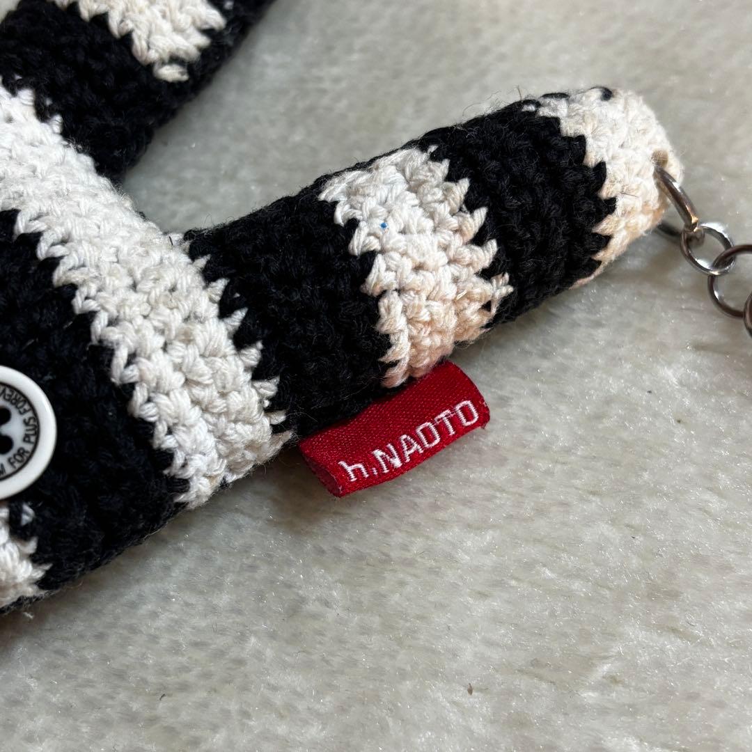 へ*可様 【Y2K】h.naoto 編みぐるみストライプウサギ バッグチャーム