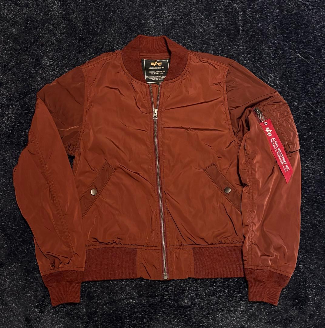 ALPHA INDUSTRIES MA-1 バーガンディ ボルドー 漢のビンテージは変わらない USA製 XXL メンズ ALPHA INDUSTRIES