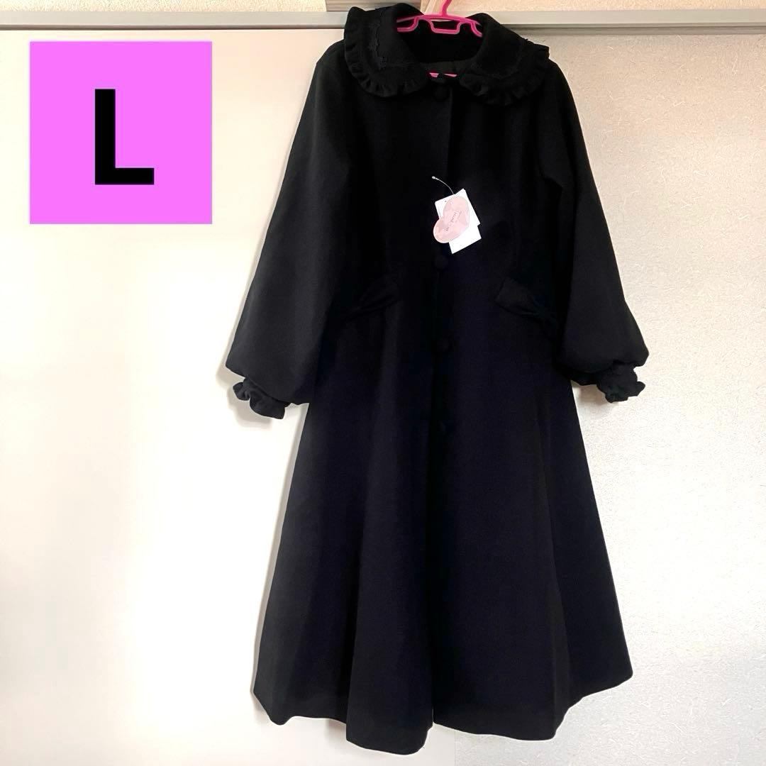 新品・Lサイズ】しまむら 青木美沙子 ロングコート（ブラック）黒