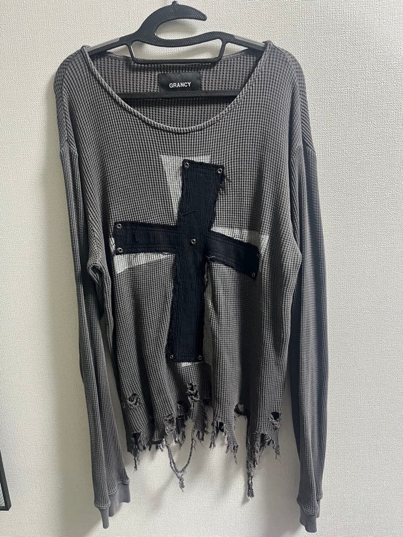 GRANCY】クロスパッチダメージサーマルロンT Sサイズの通販｜m2