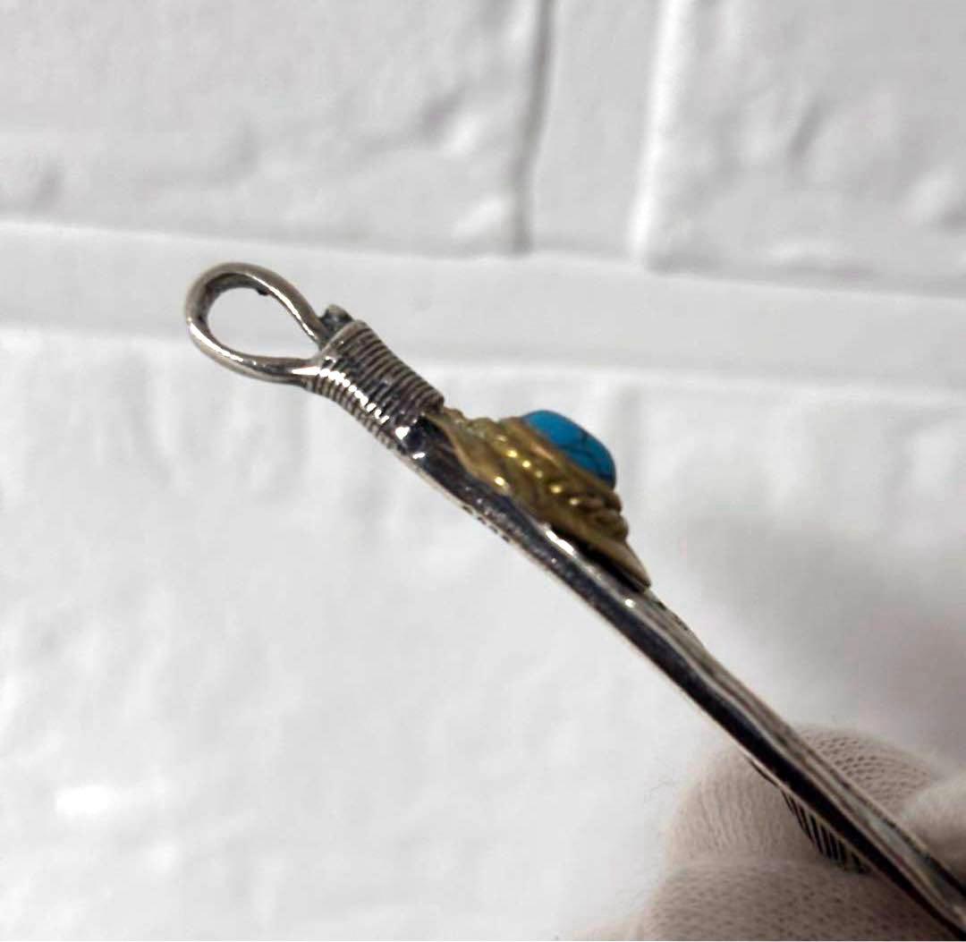 S*様 【人気】ゴローズ風シルバー925 上金 ターコイズ特大 フェザー