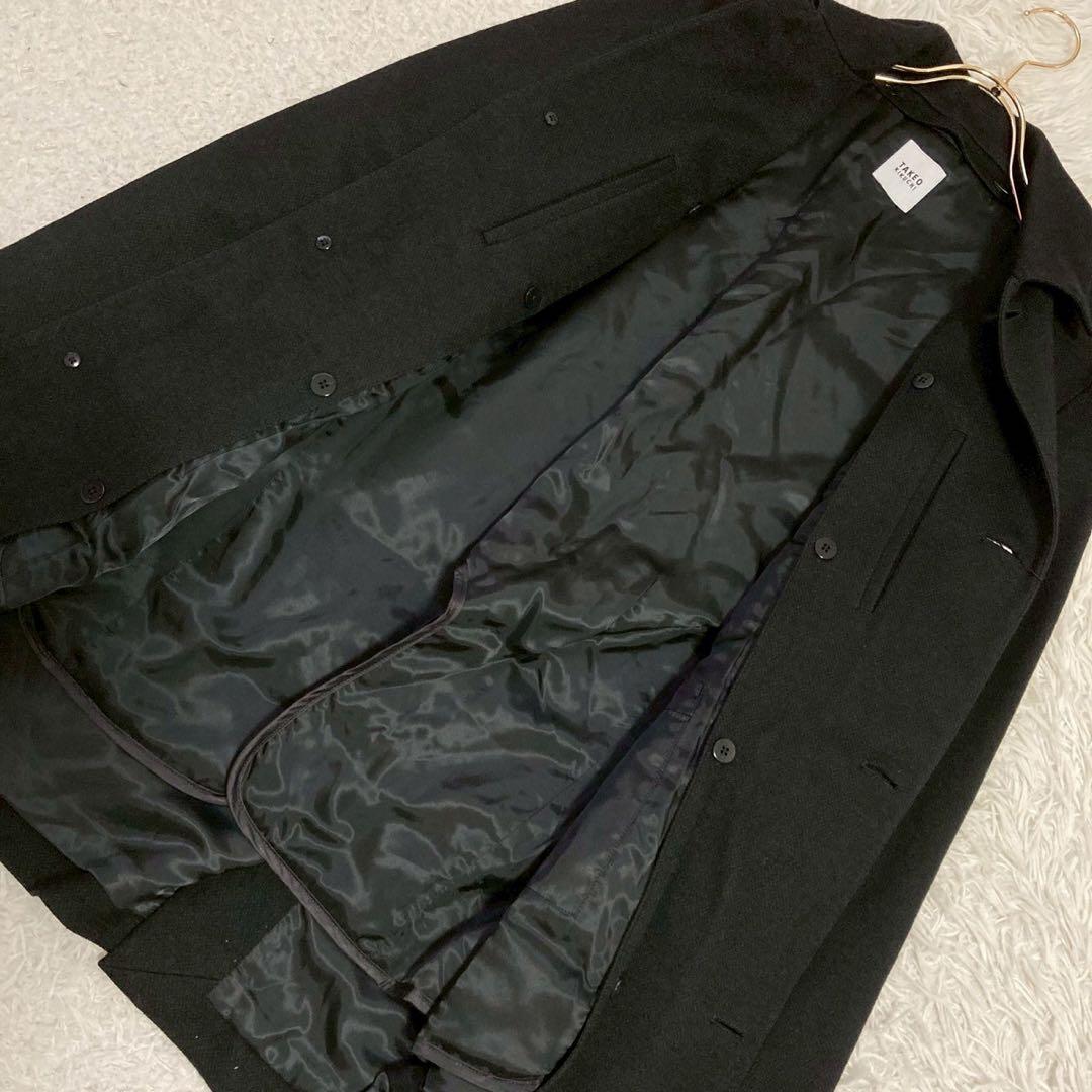 《美品》 TAKEO KIKUCHI ミドル丈コート ブラック L ビジネス