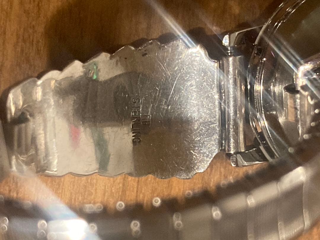 ナバホ族RB作オニキスシルバー腕時計 スヌーピー腕時計 インディアン