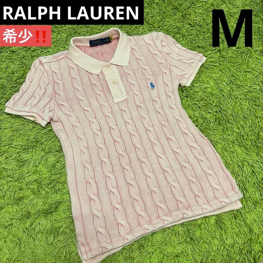 RALPH LAUREN】美品✨ベビーピンク 半袖ニット Mサイズ レア物 - メルカリ