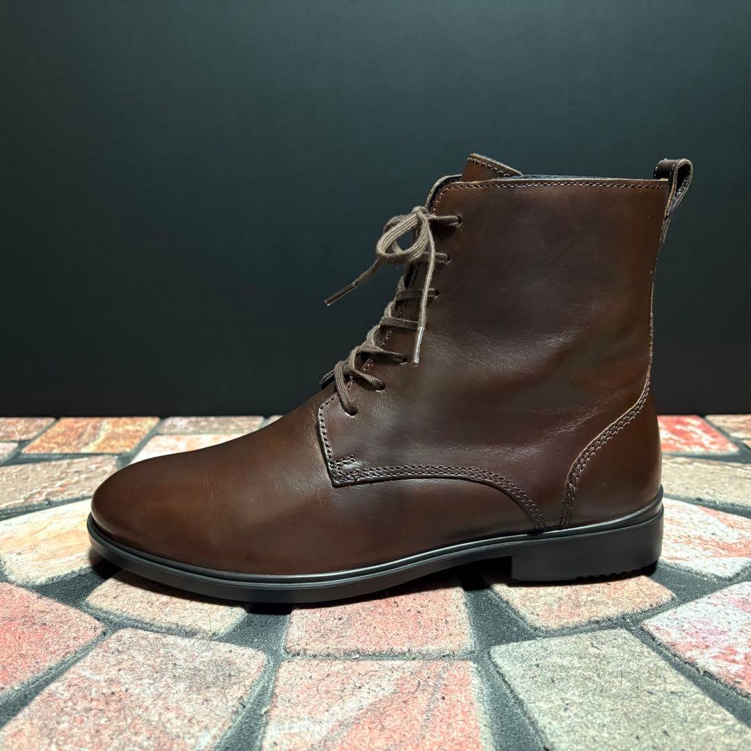 エコー ショートブーツ クラシック 15 本革 サイドジップ　24.0cm 茶