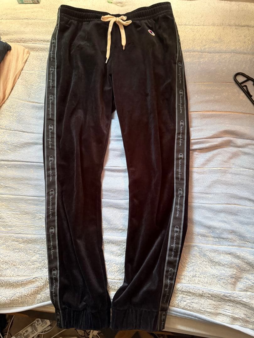 チャンピオン エストネーション別注 ベロア セットアップ S 黒