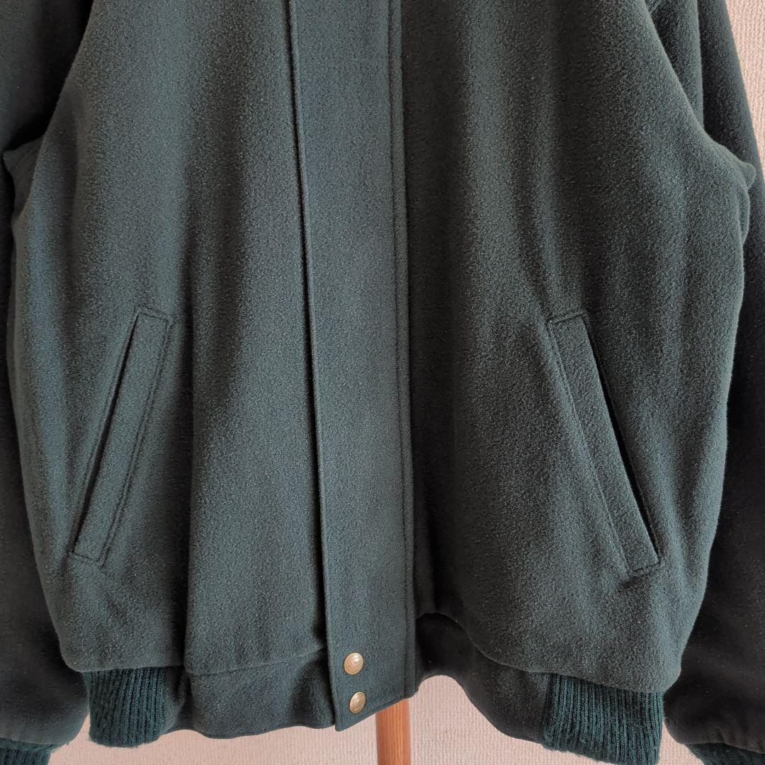 80s エルエルビーン ウールブルゾン レザー襟 ボンバージャケット USA