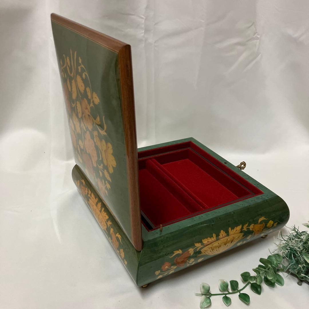 イタリア製 象嵌 ジュエリーボックス鍵付 大きいサイズ インテリア