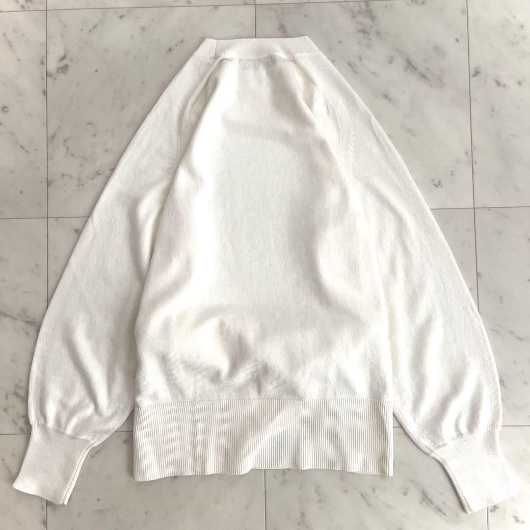 アドーア 春ニット セーター コットン カシミヤ リボン アイボリー 38