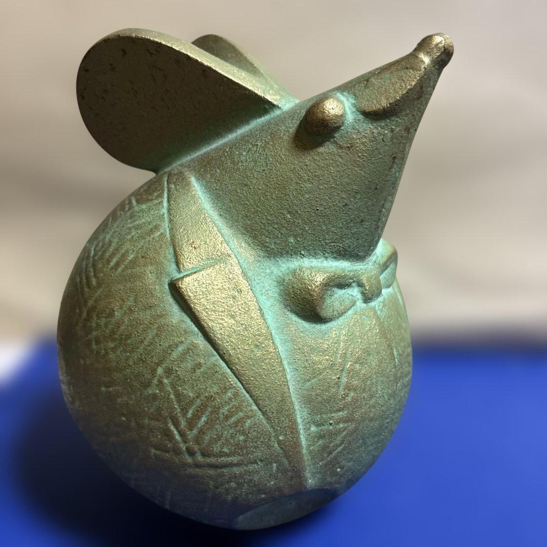 高岡銅器 三枝惣太郎 タキシード鼠 置物 骨董品 インテリア - メルカリ