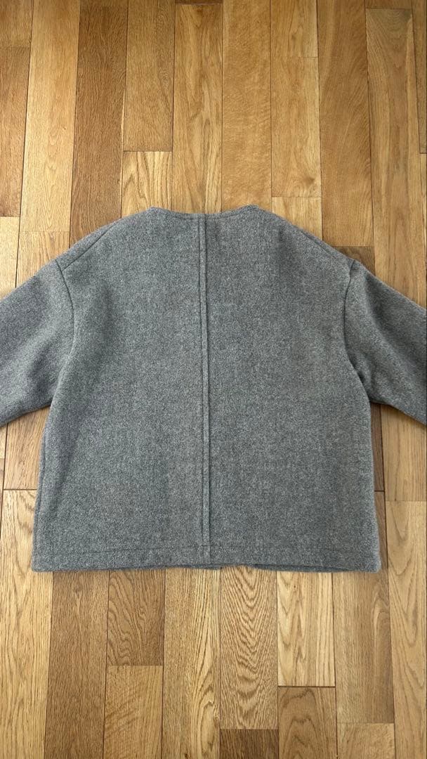 美品 DANTON(ダントン) ウールモッサライトパイルノーカラージャケット