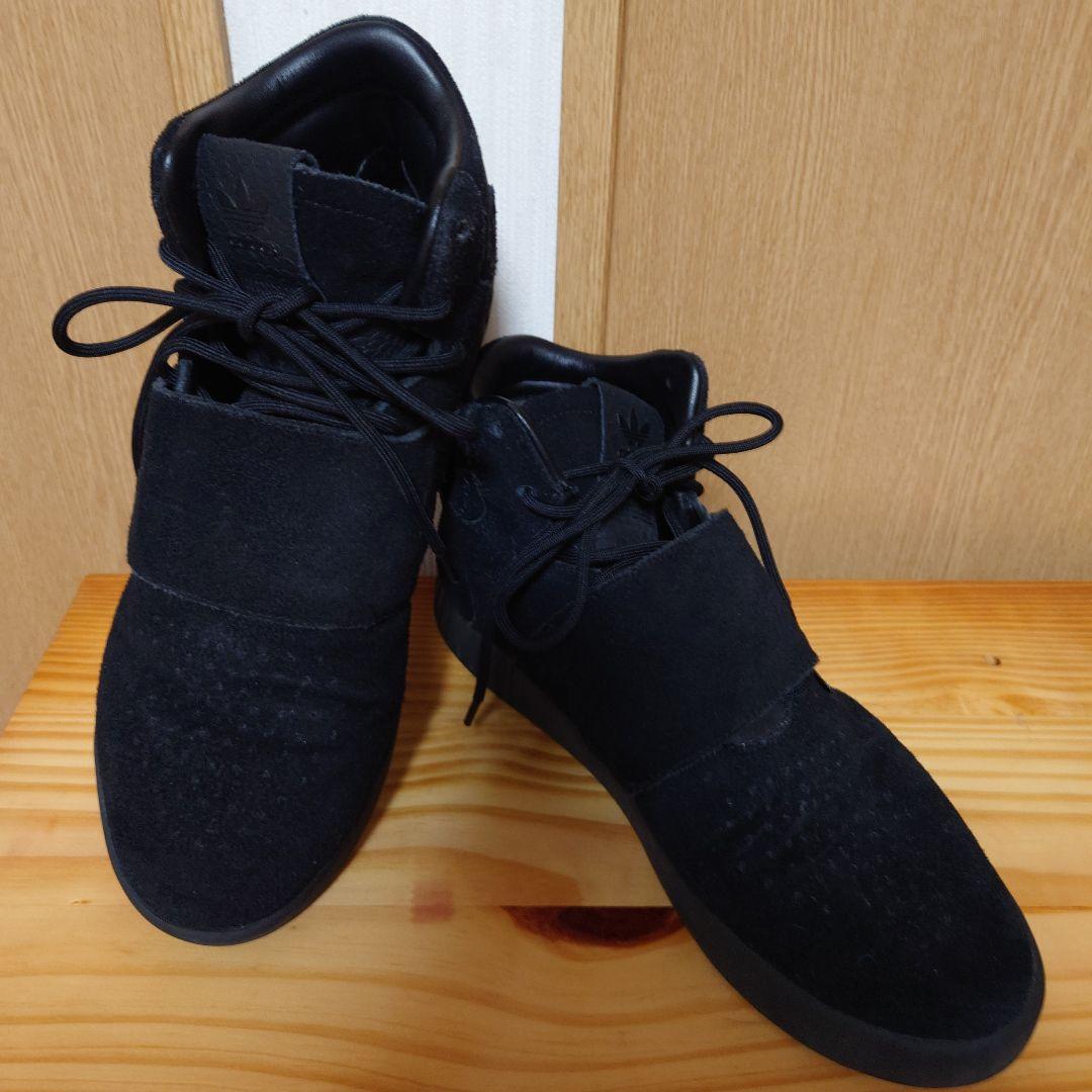 アディダス黒 スエード ハイカットスニーカー - メルカリ