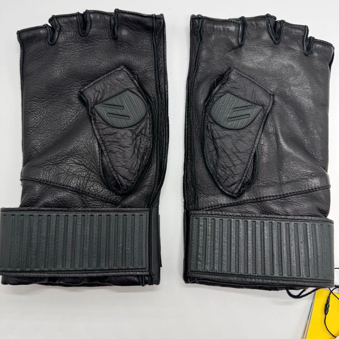 美品】GUCCI グッチ アディダス フィンガーレスグローブ 羊革 レザー 黒