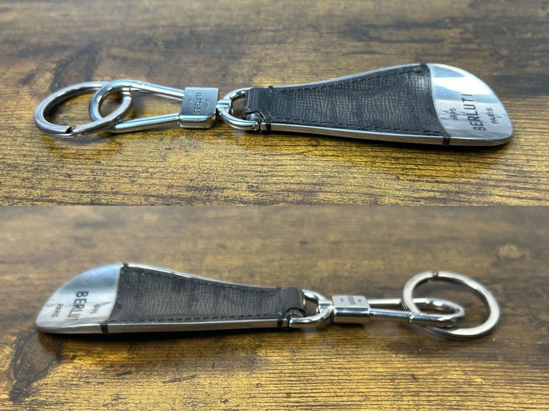 ほぼ新品 7.5万円 BERLUTI クラッキング シューホーン キーホルダー