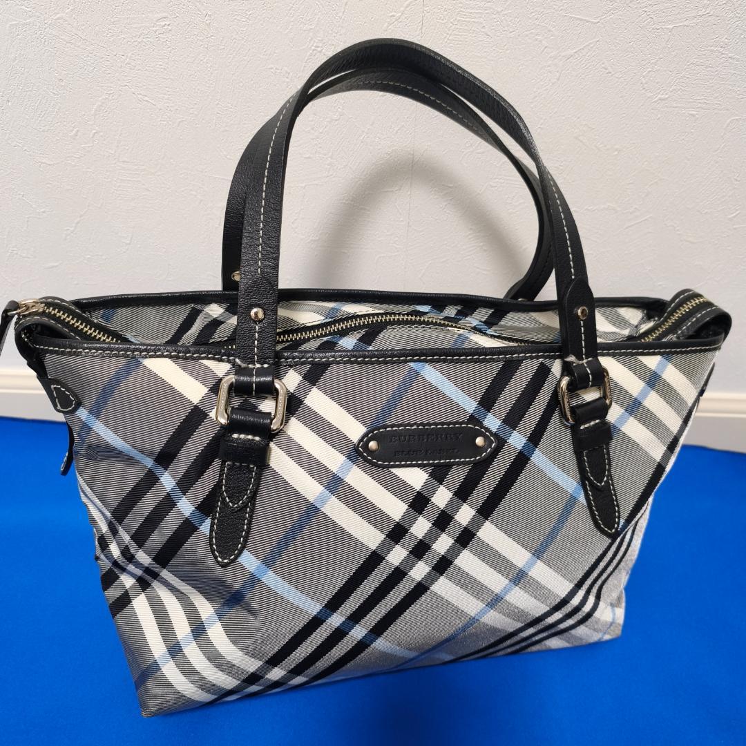 BURBERRY BLUE LABEL チェック トートバッグ 中古・古着通販】BURBERRY BLUE LABEL (バーバリーブルーレーベル