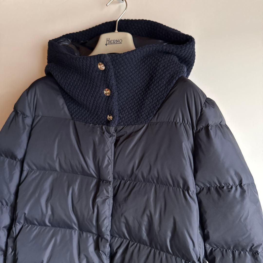 タキマキさん着 ヘルノ HERNO 異素材コンビダウン ネイビー42 - メルカリ