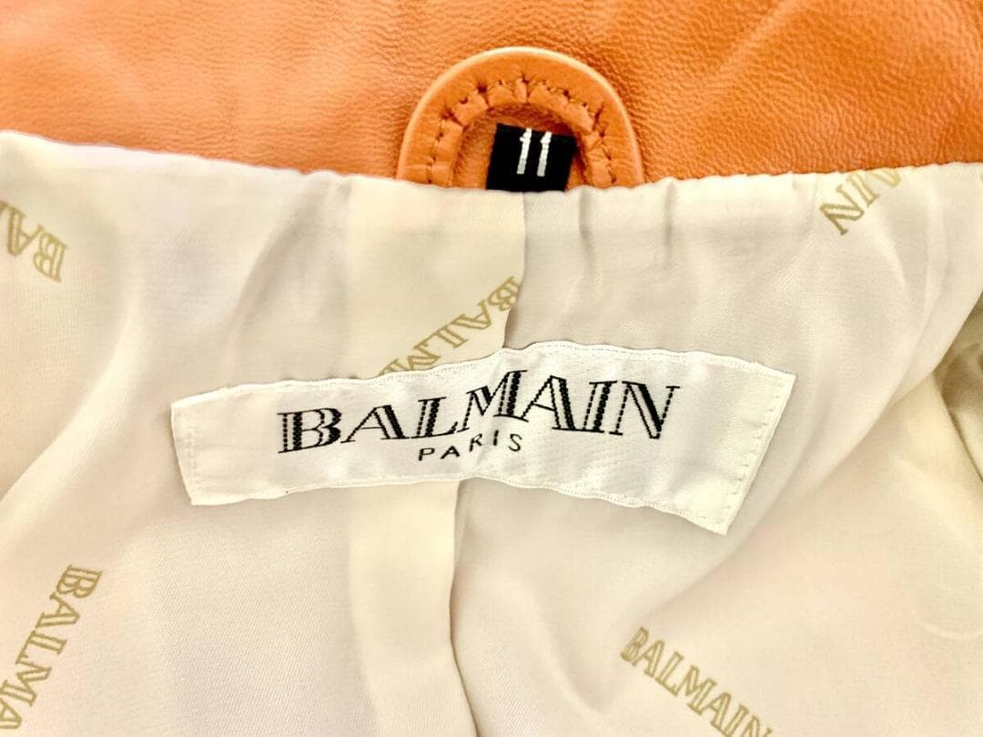 ヒヒン様専用]BALMAIN バルマン ラムレザー コート 黄橙色 サイズ11