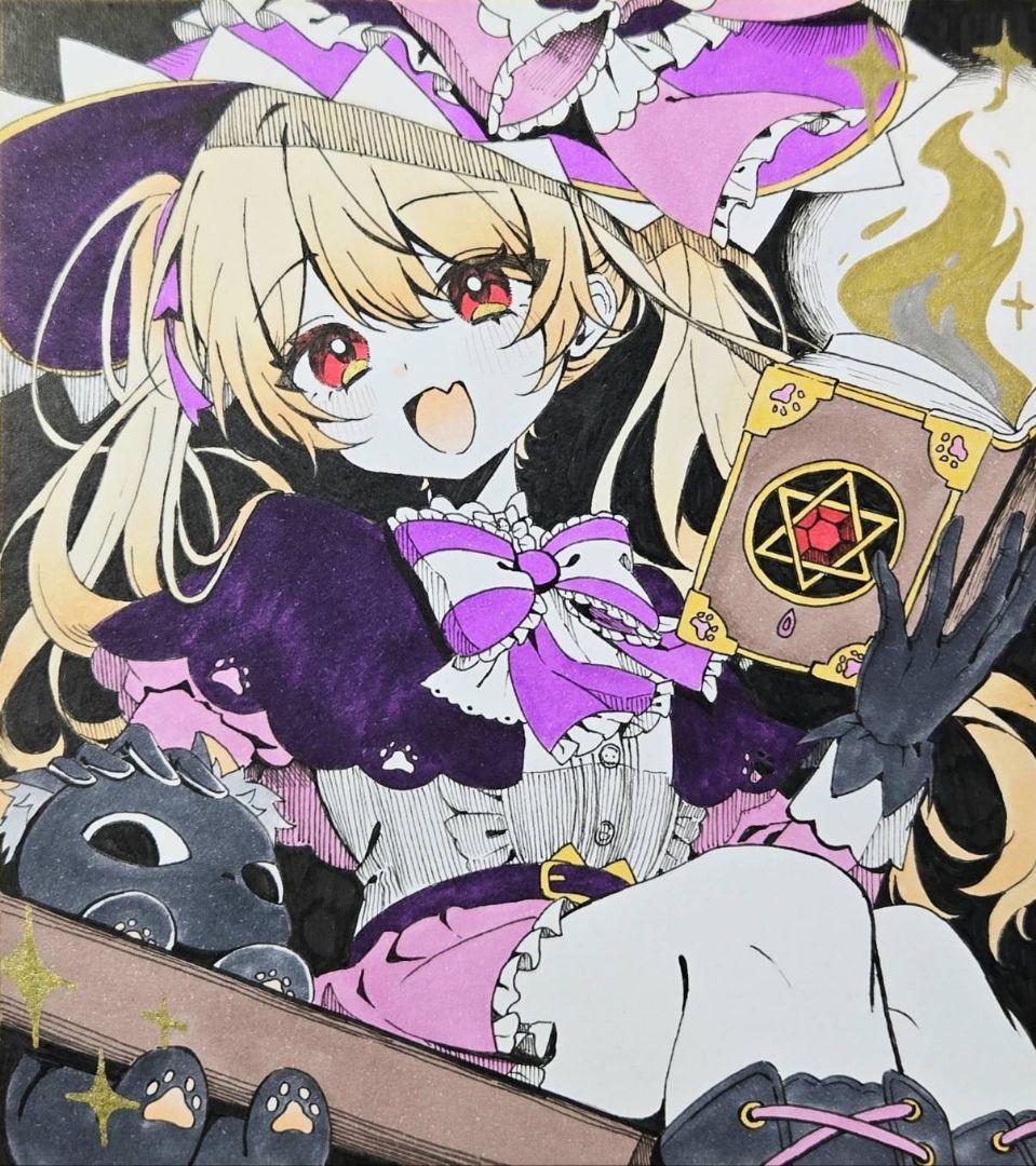 ☆オリジナル手描きイラスト☆原画一点物☆ミニ色紙☆No.21☆ - メルカリ