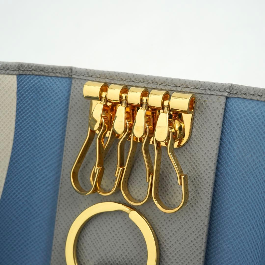 ✨未使用に近い・箱保証書付き✨ PRADA キーケース サフィアーノ バイ