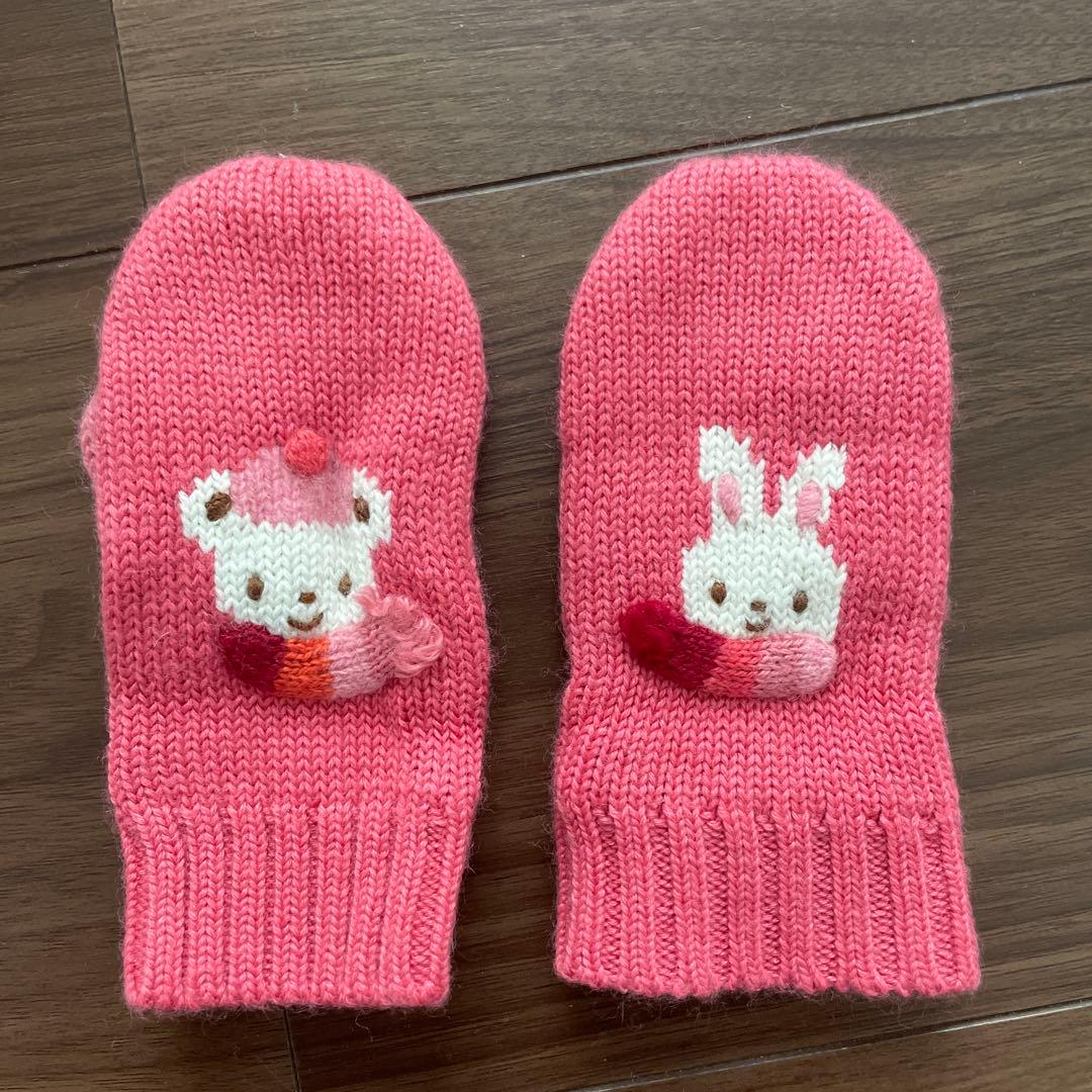 ファミリア リアちゃんとウサギちゃん マフラー・ニット帽・手袋3点