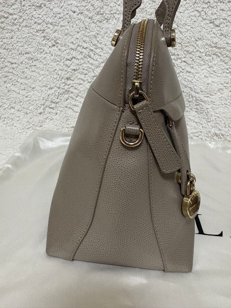 良品】フルラ パイパー グレージュ ハンドバッグ ショルダーバッグ