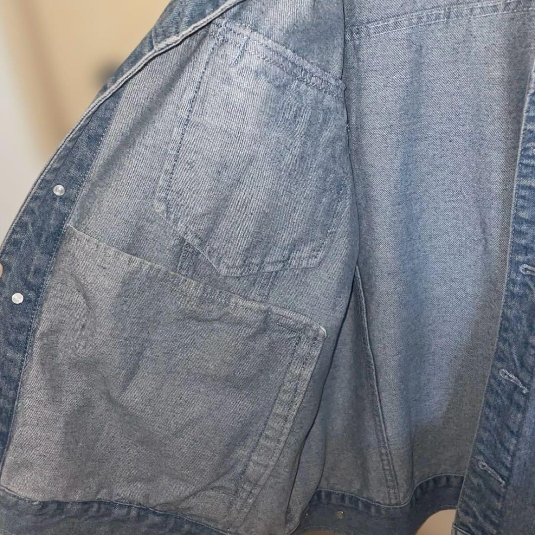 刺繍デニムジャケット バラ ローズ Lサイズ ユニセックス オーバー