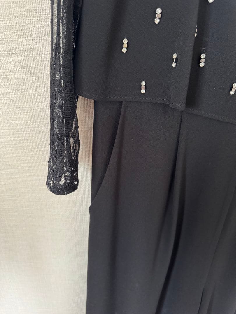 美品☆diagram ダイアグラム 刺繍ワイドサロペット 結婚式 M ドレス