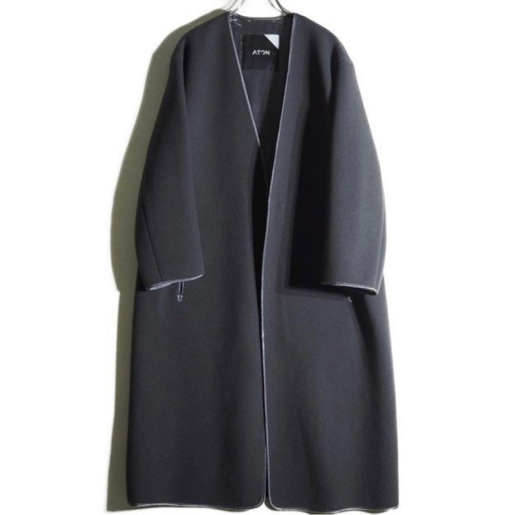 【売り切り価格❣️】ATON エイトン　パイピングガウンコート 売り切り価格❣️】ATON エイトン パイピングガウンコート - メルカリ