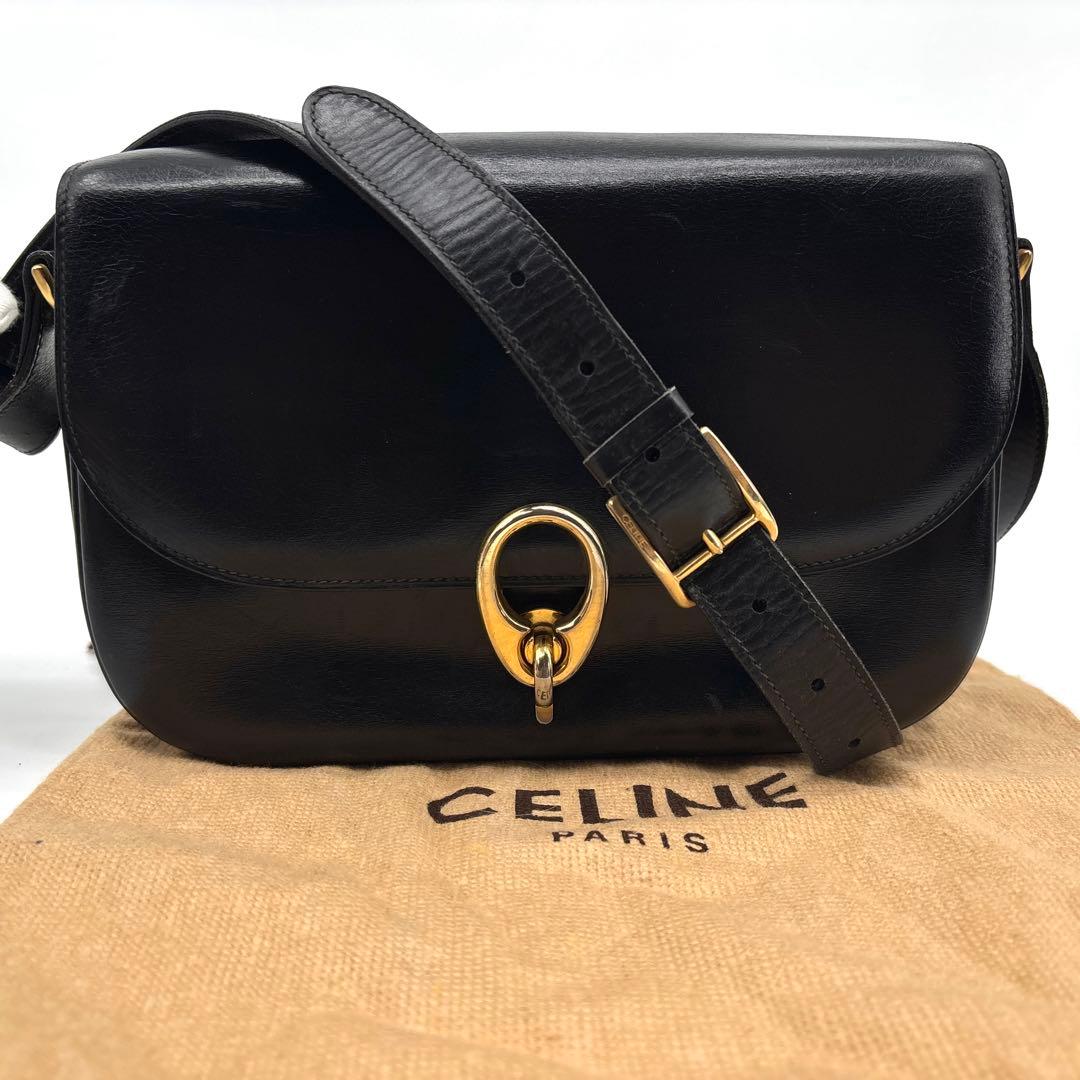 極美品】CELINE セリーヌ ショルダーバッグ ゴールド金具 オールド 革