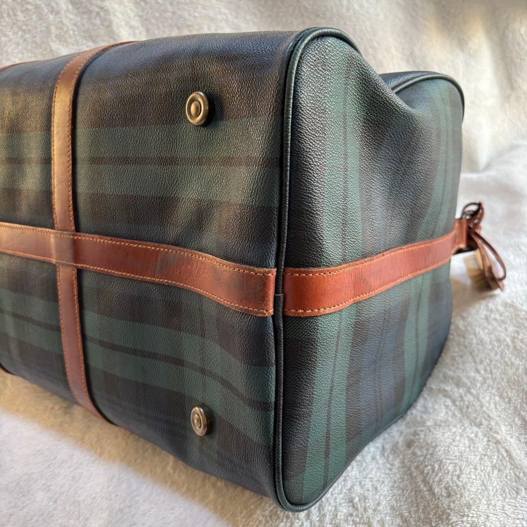 ポロラルフローレン ボストンバッグ 2WAY PVCレザー グリーン チェック