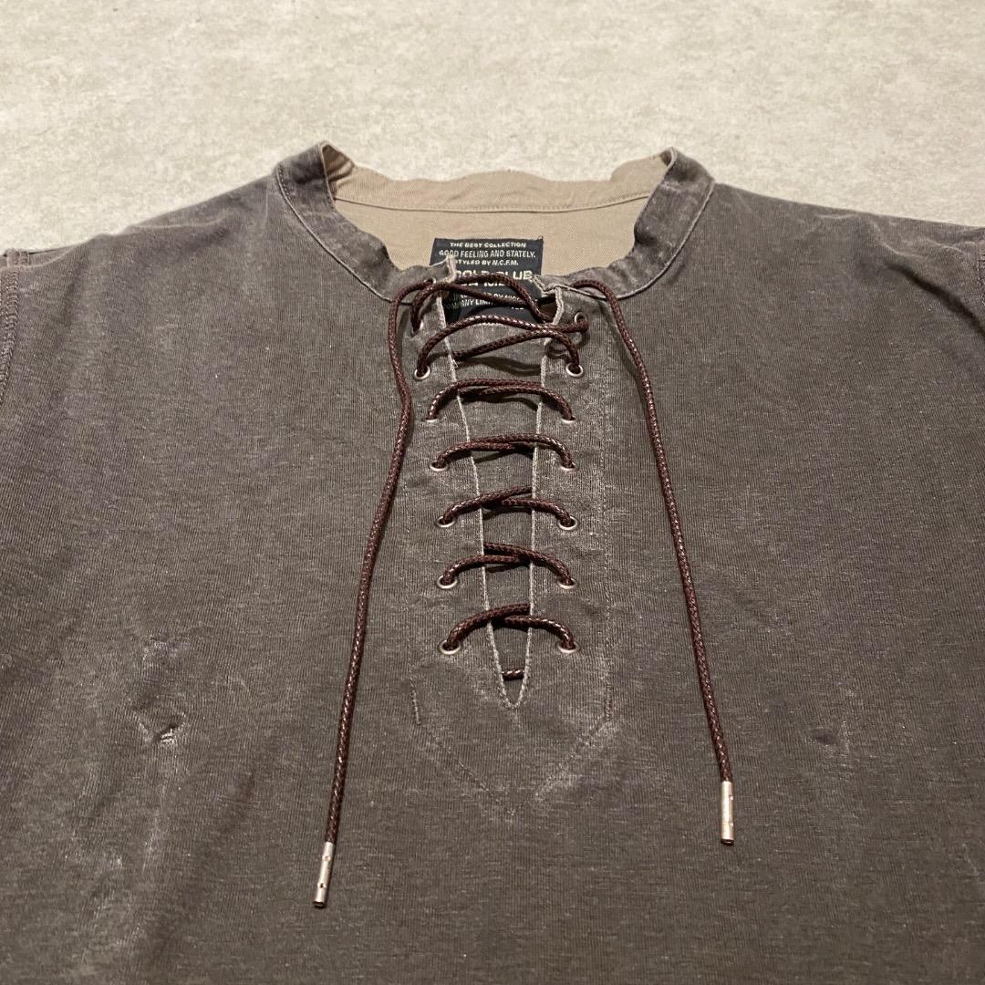 NICOLE CLUB ネオお兄系 ギャル男 y2k 編み上げネック ロンT