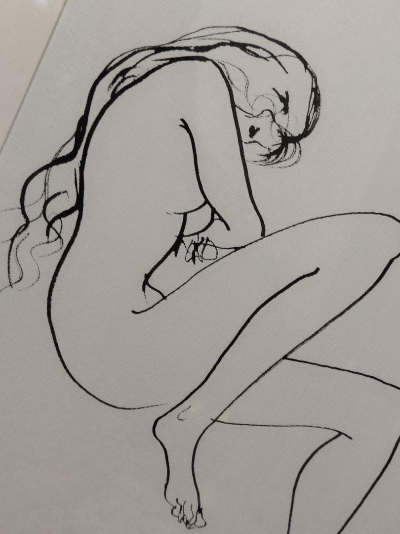 古沢岩美　裸婦　額装　婦人像