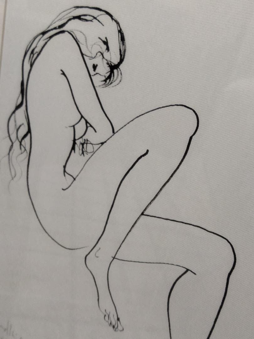 古沢岩美　裸婦　額装　婦人像