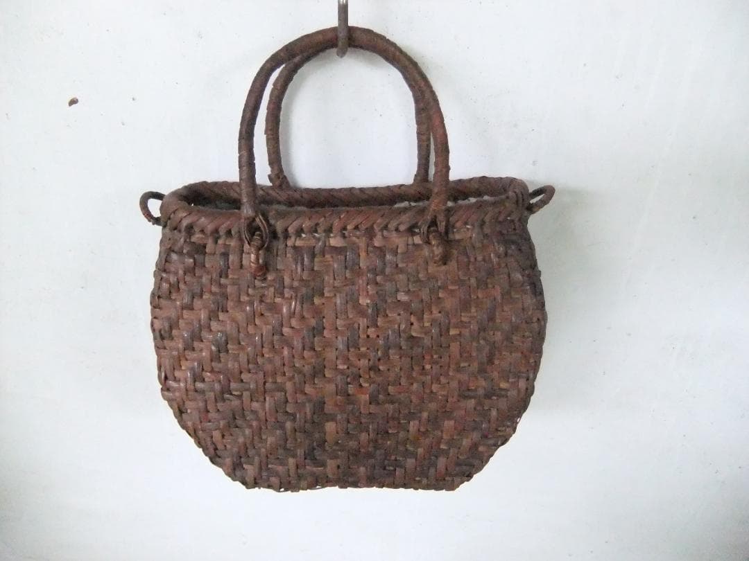 山葡萄かご 丸型小型 2way ( 手提げかご・ショルダーかご )