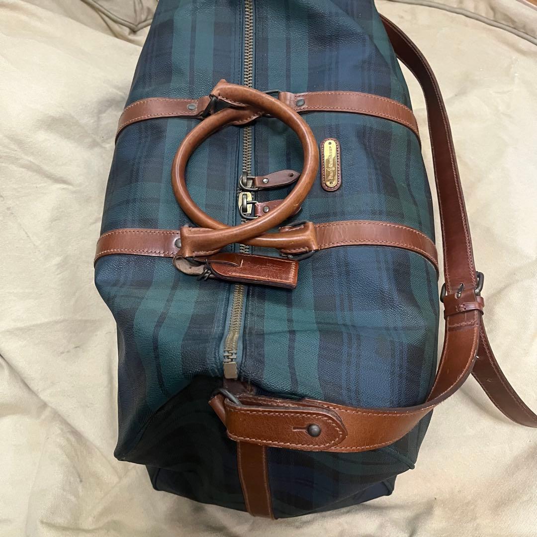 ポロラルフローレンチェック柄ボストンバッグ - メルカリ