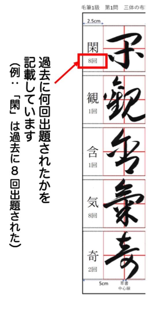 毛筆1級 第1問 頻出語句の楷行草お手本集および草書お手本集 - メルカリ