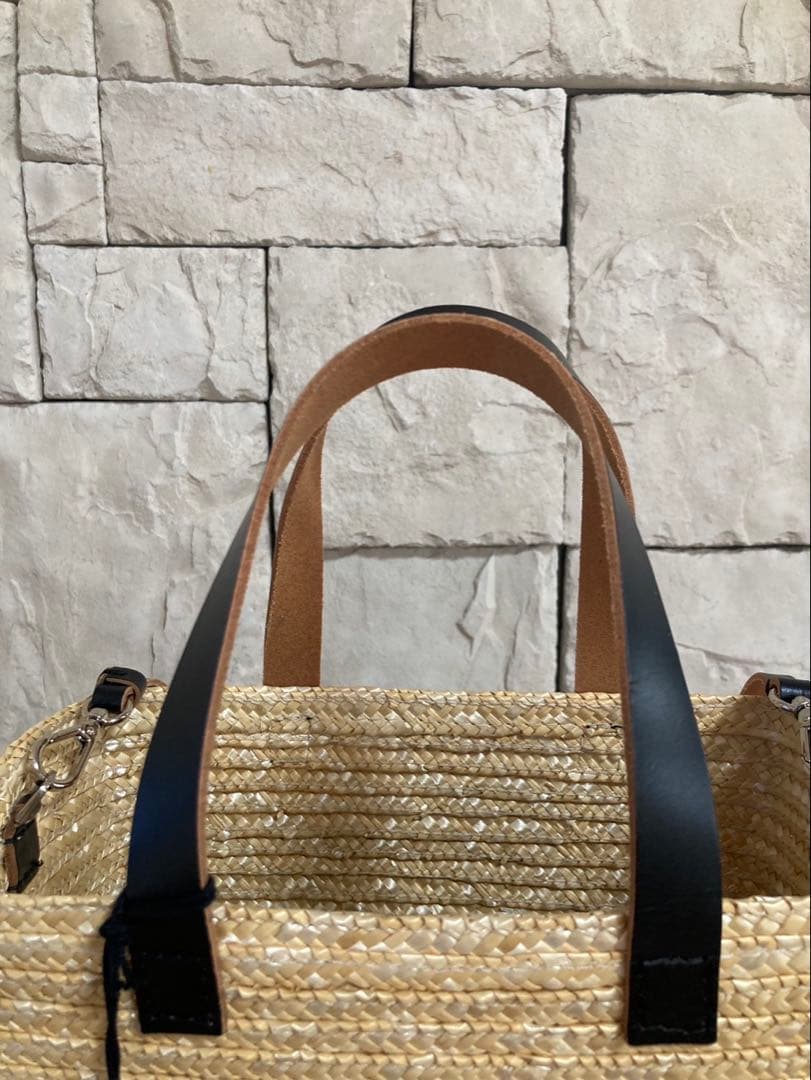 みかん様専用)PLAN C かごバッグ ベージュ/黒 - メルカリ