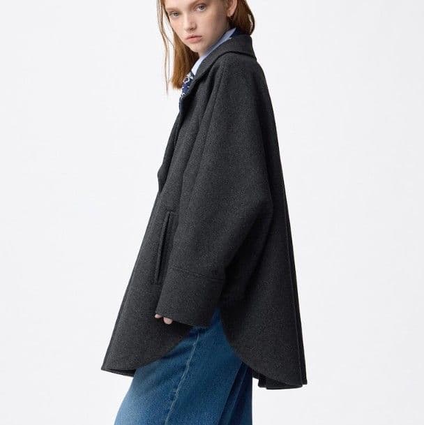 GU コージーメルトンケープコート Z＋E グレー - メルカリ